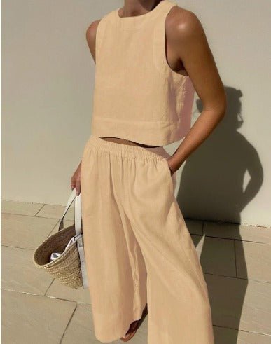 Conjunto Mujer Corto y Pantalón Talle Alto Veraniego