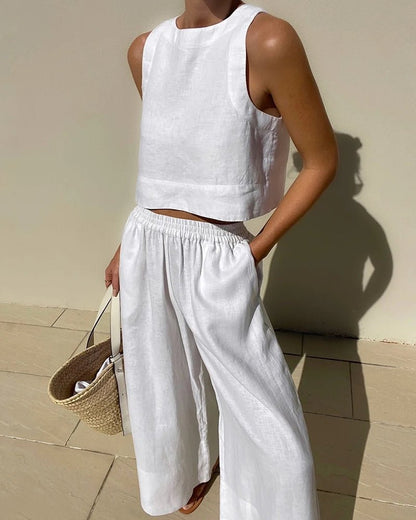 Conjunto Mujer Corto y Pantalón Talle Alto Veraniego - Mavetta