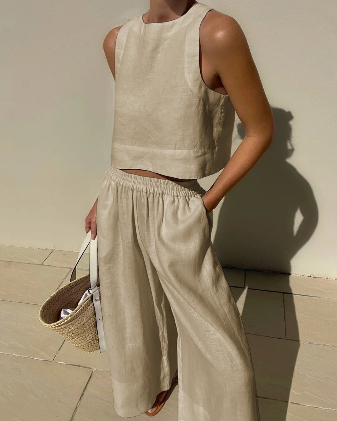 Conjunto Mujer Corto y Pantalón Talle Alto Veraniego