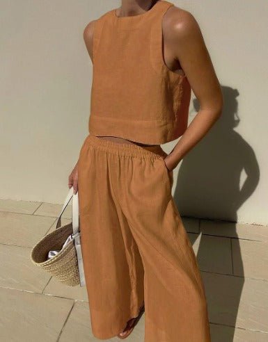 Conjunto Mujer Corto y Pantalón Talle Alto Veraniego