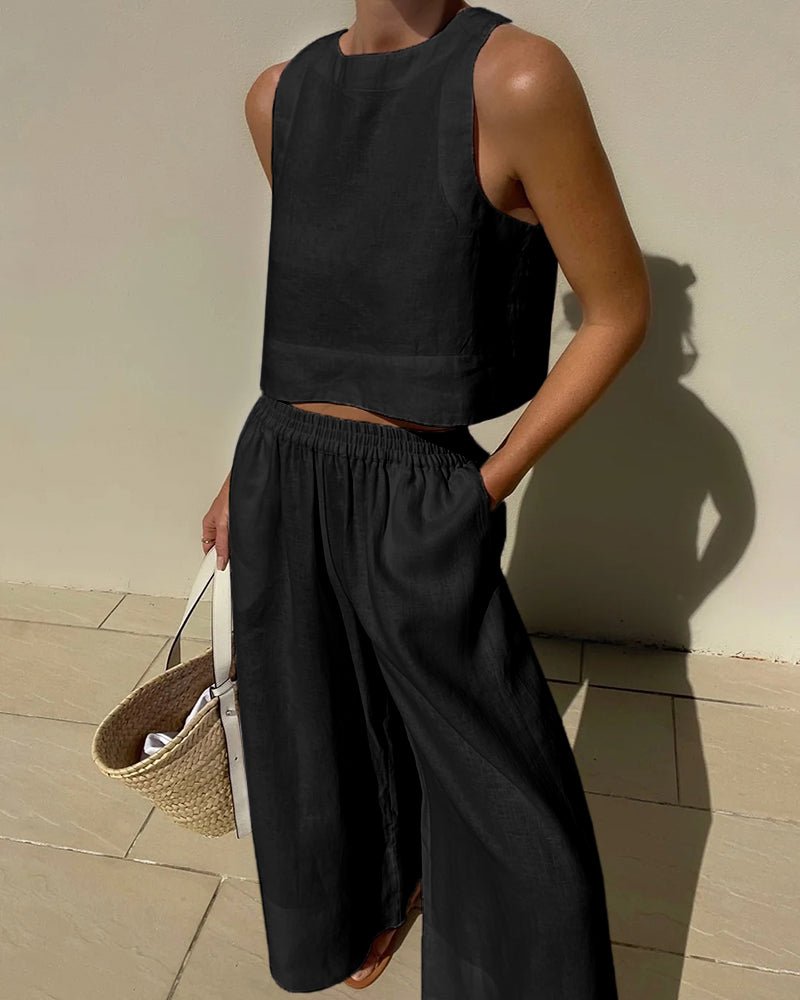 Conjunto Mujer Corto y Pantalón Talle Alto Veraniego