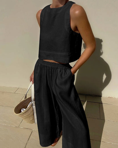Conjunto Mujer Corto y Pantalón Talle Alto Veraniego