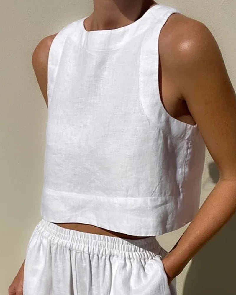 Conjunto Mujer Corto y Pantalón Talle Alto Veraniego