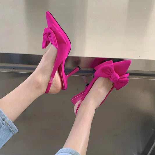 Zapatos tacón mujer con lazo decorativo elegante - Mavetta