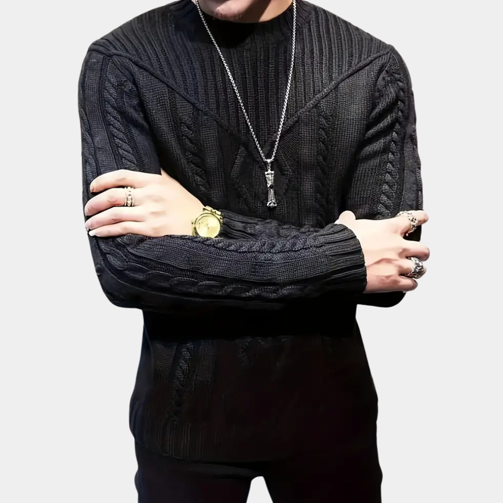 Jersey Hombre de Punto Trenzado Ajuste Clásico - Mavetta
