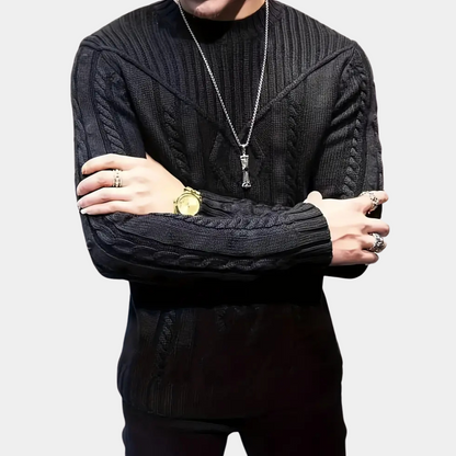 Jersey Hombre de Punto Trenzado Ajuste Clásico