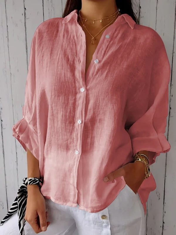 Camisa Oversize Mujer Manga Larga Botones