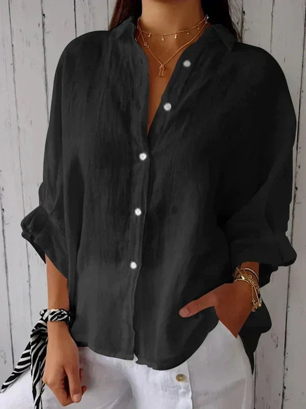 Camisa Oversize Mujer Manga Larga Botones