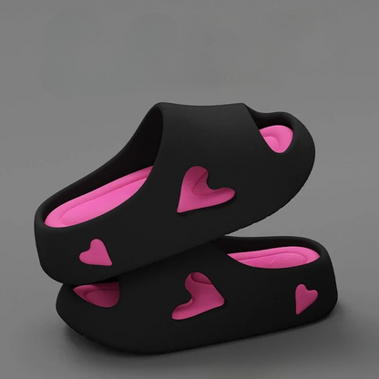 Chanclas Plataforma Mujer con Detalle de Corazones