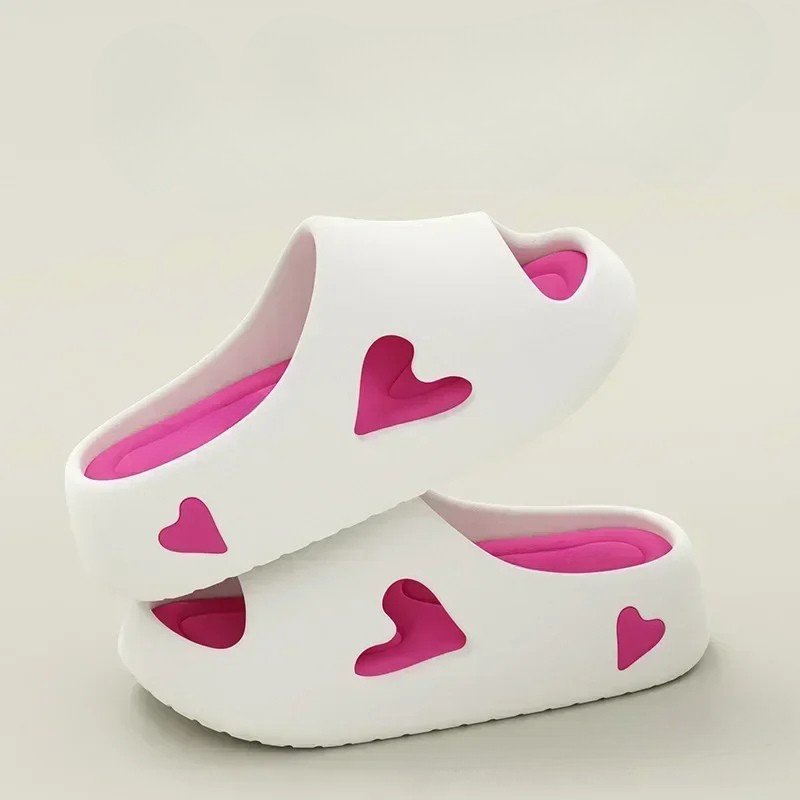 Chanclas Plataforma Mujer con Detalle de Corazones