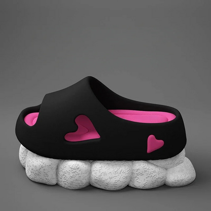 Chanclas Plataforma Mujer con Detalle de Corazones