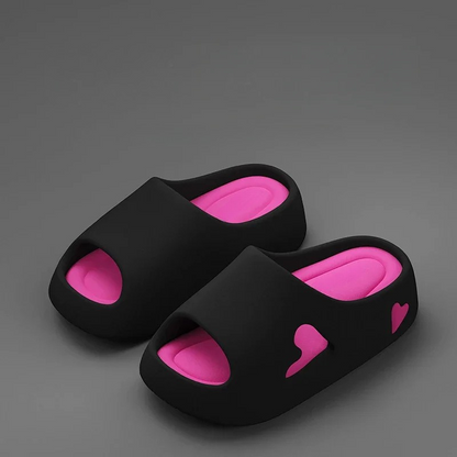 Chanclas Plataforma Mujer con Detalle de Corazones
