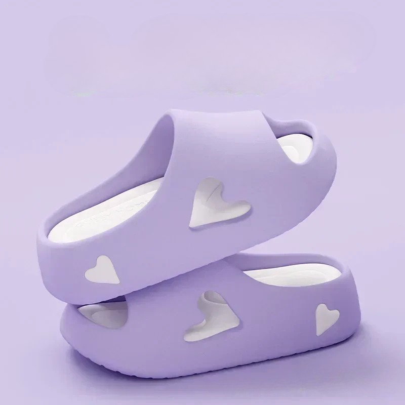 Chanclas Plataforma Mujer con Detalle de Corazones