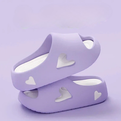 Chanclas Plataforma Mujer con Detalle de Corazones