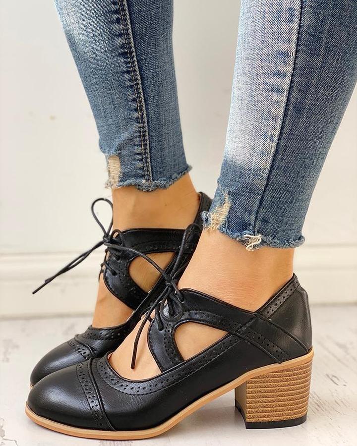 Zapatos de tacón mujer con cordones estilo t - Mavetta