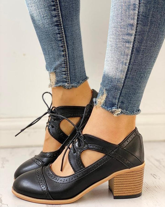 Zapatos de tacón mujer con cordones estilo t - Mavetta