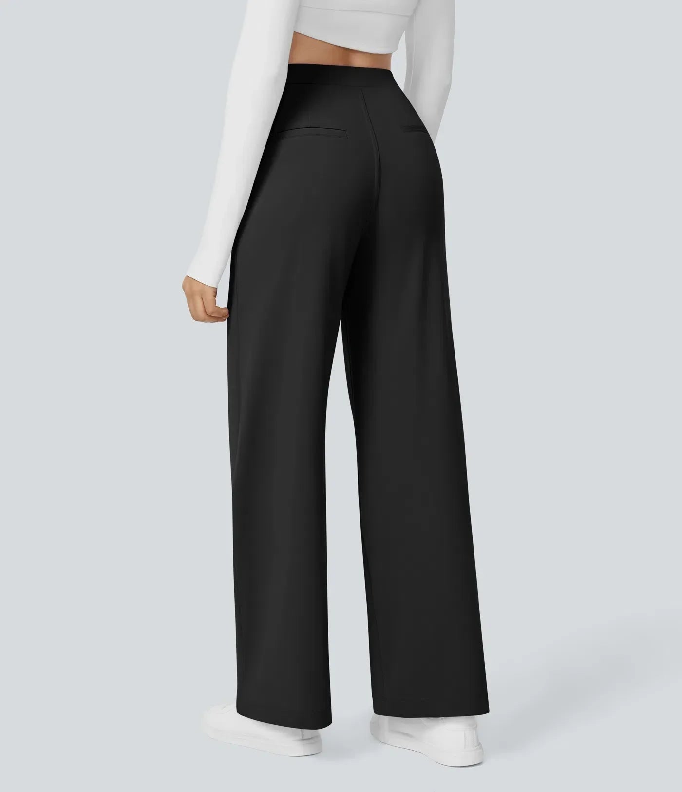 Pantalones Mujer Talle Alto Pierna Ancha Corte Amplio