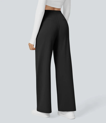 Pantalones Mujer Talle Alto Pierna Ancha Corte Amplio