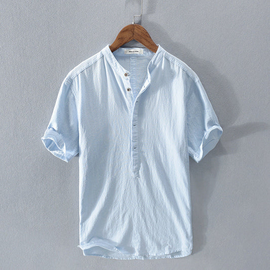 Camisa Hombre de Lino Ligera Manga Corta Transpirable - Mavetta