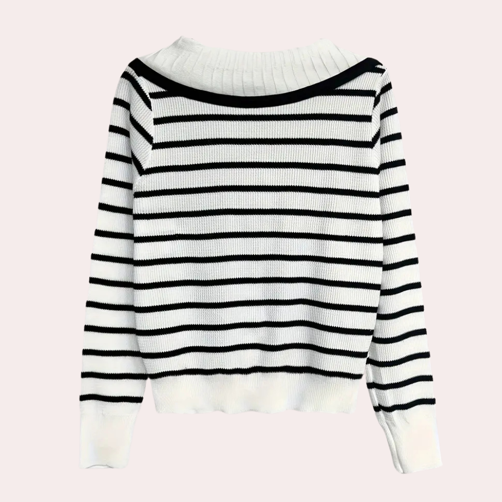 Jersey Mujer de Punto Suave Rayas Diseño Casual