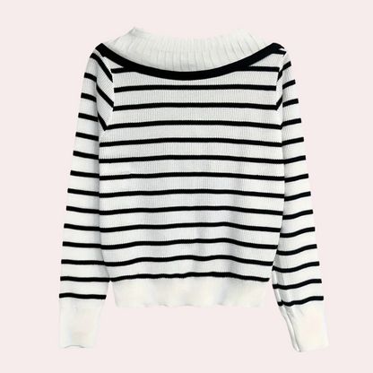 Jersey Mujer de Punto Suave Rayas Diseño Casual