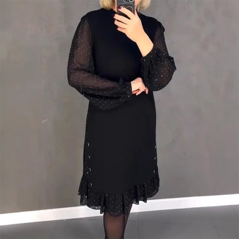 Vestido Midi Mujer de Encaje Fiesta Cuello Redondo - Mavetta