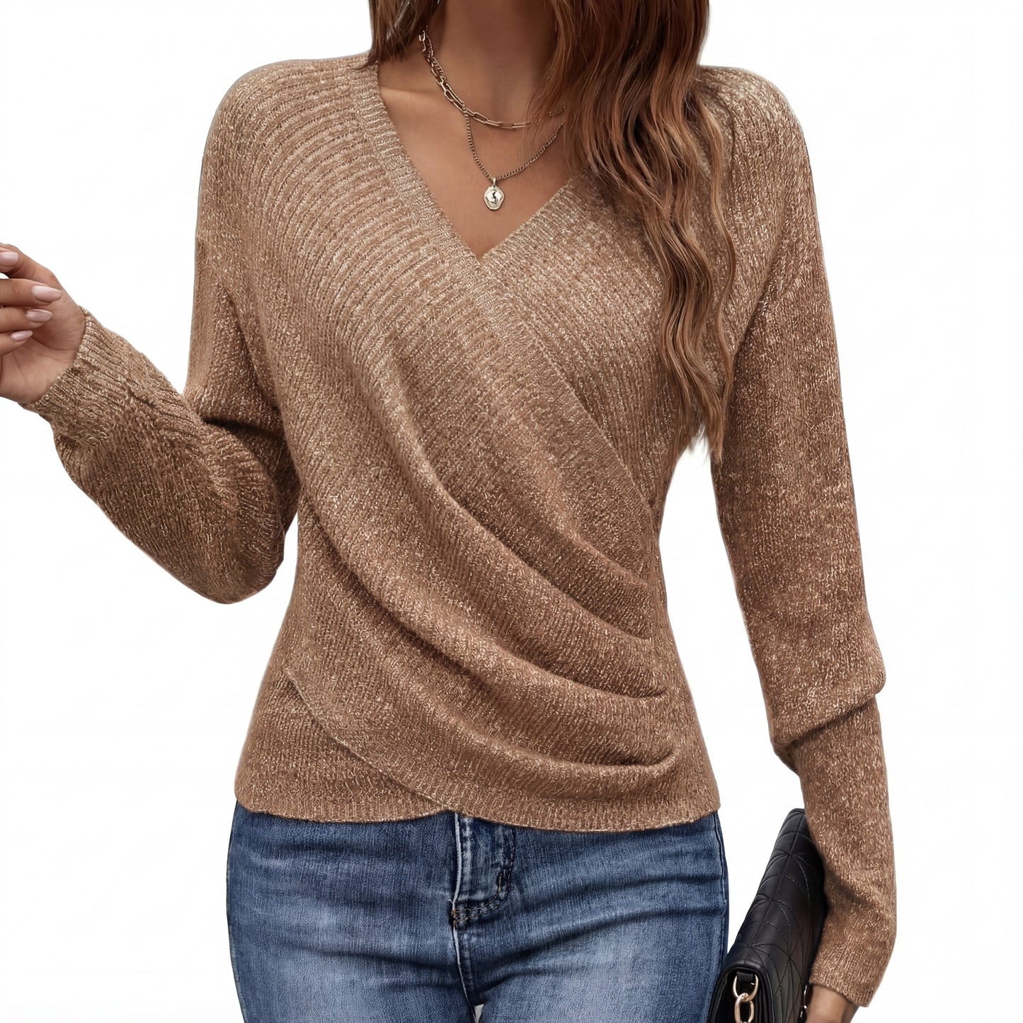 Jersey mujer tejido suave manga larga cómodo