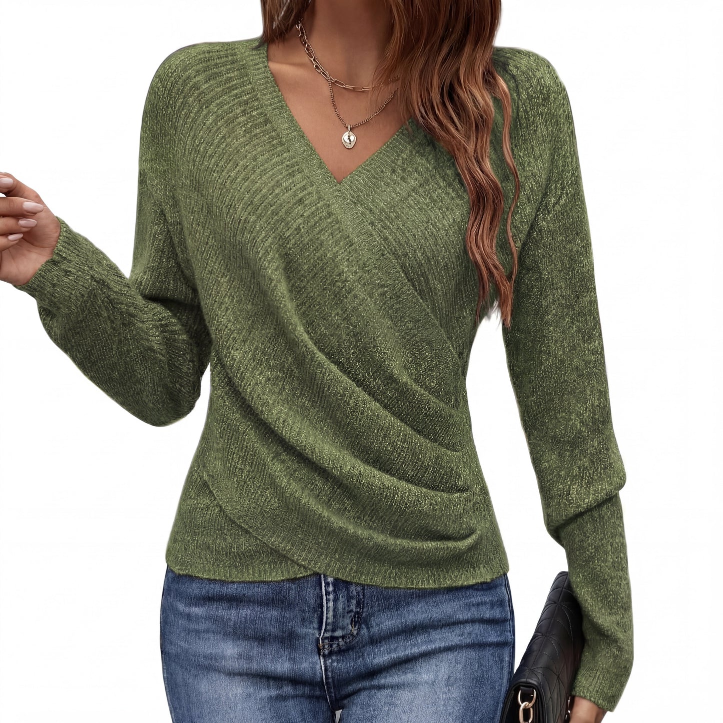 Jersey mujer tejido suave manga larga cómodo