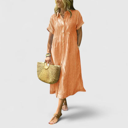 Vestido Camisero Mujer Algodón Ajuste Casual