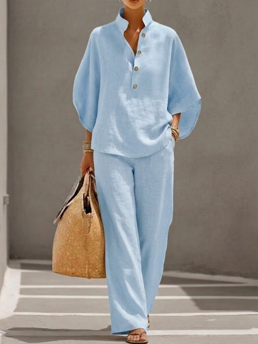 Conjunto Mujer Murciélago y Pantalón Ancho