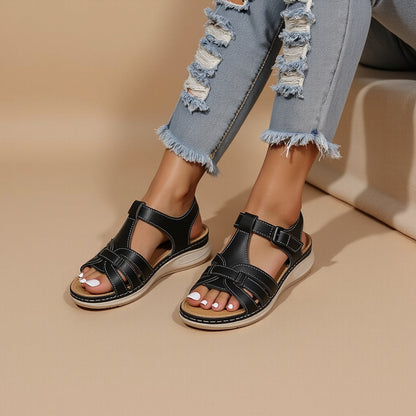 Sandalias Mujer con Tiras Suela Plana y Soporte
