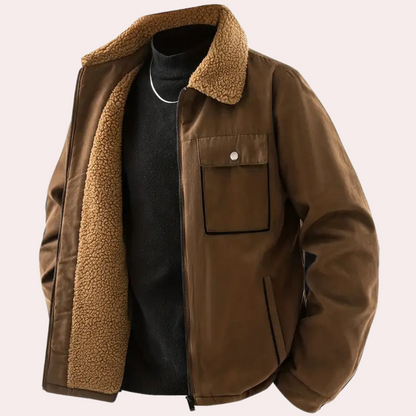 Chaqueta Hombre con Forro Sherpa y Cremallera Ajuste Regular