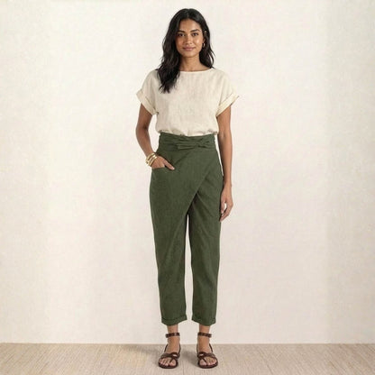 Pantalón Palazzo Mujer Cintura Alta Lazo Ajustable