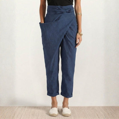Pantalón Palazzo Mujer Cintura Alta Lazo Ajustable