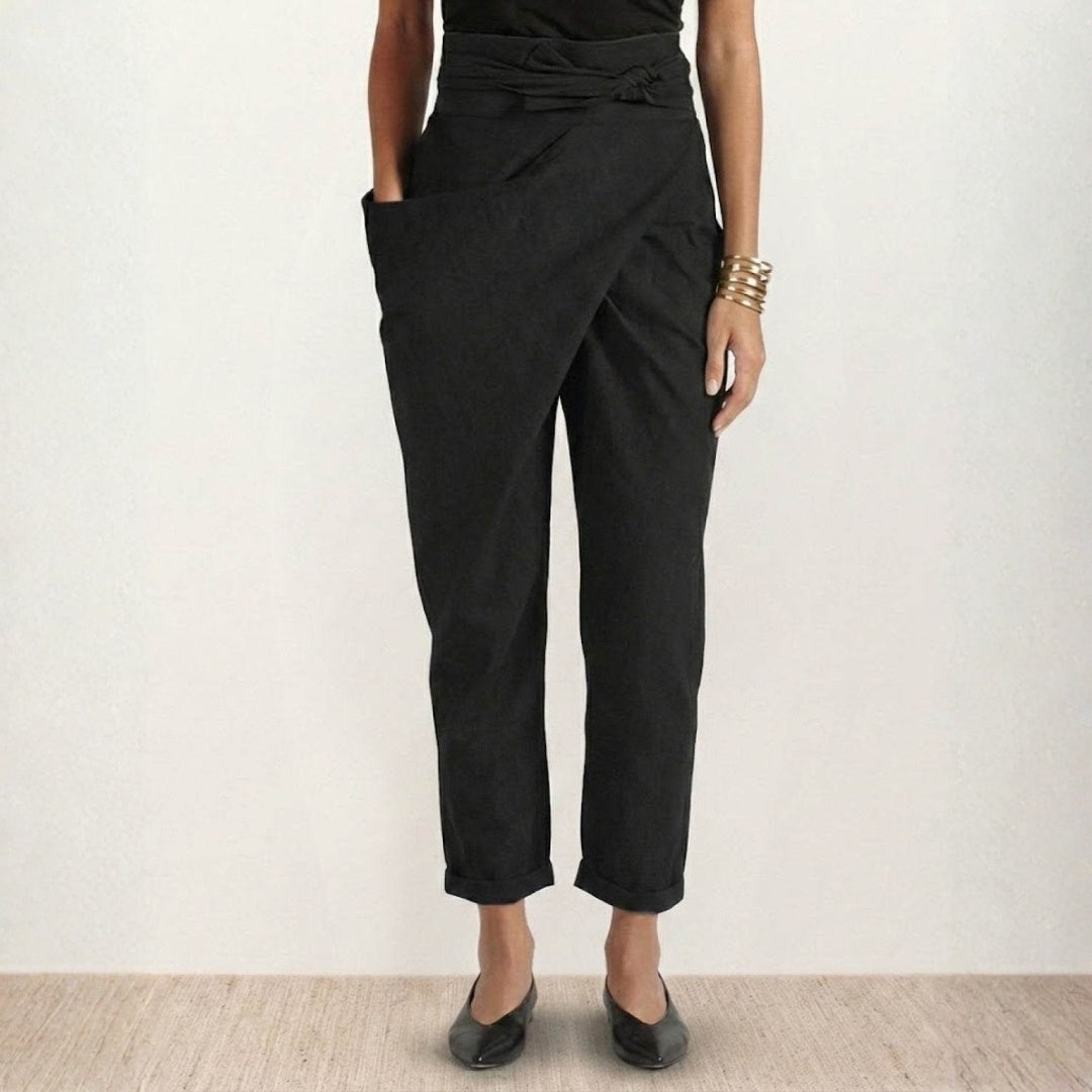 Pantalón Palazzo Mujer Cintura Alta Lazo Ajustable