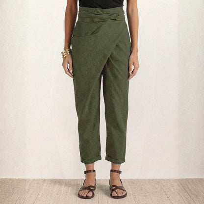 Pantalón Palazzo Mujer Cintura Alta Lazo Ajustable