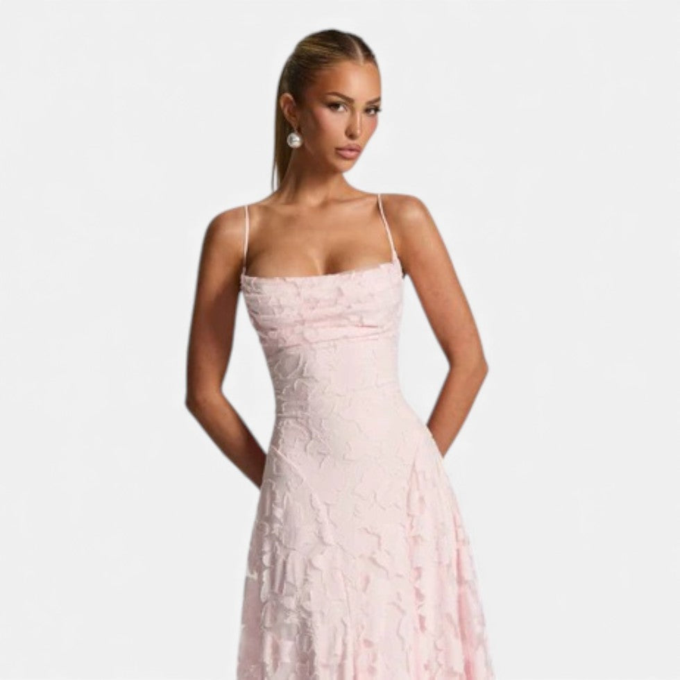Vestido Largo Mujer de Encaje Tirantes Gala