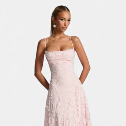 Vestido Largo Mujer de Encaje Tirantes Gala