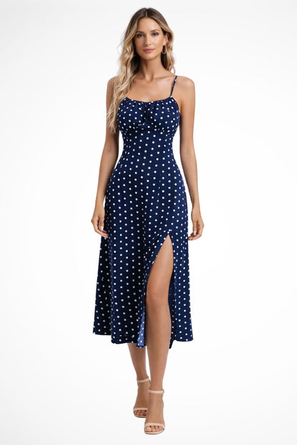 Vestido Midi Mujer Estampado Floral Tirantes Abertura Lateral