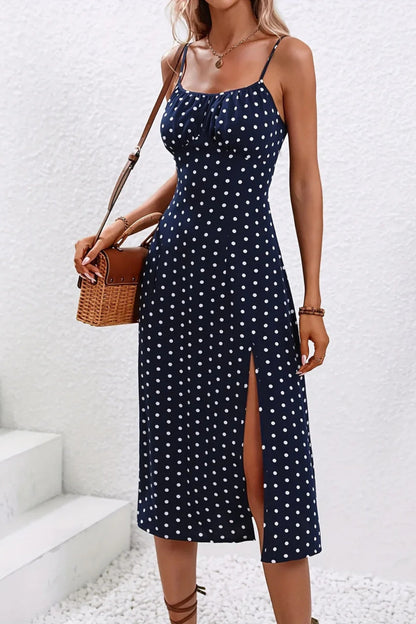 Vestido Midi Mujer Estampado Floral Tirantes Abertura Lateral