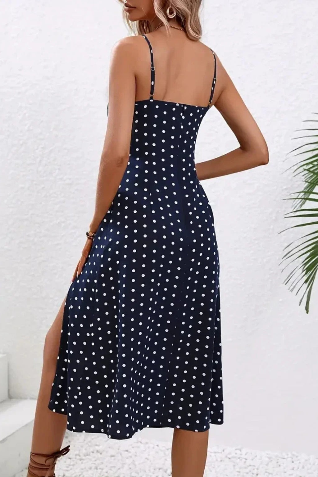 Vestido Midi Mujer Estampado Floral Tirantes Abertura Lateral