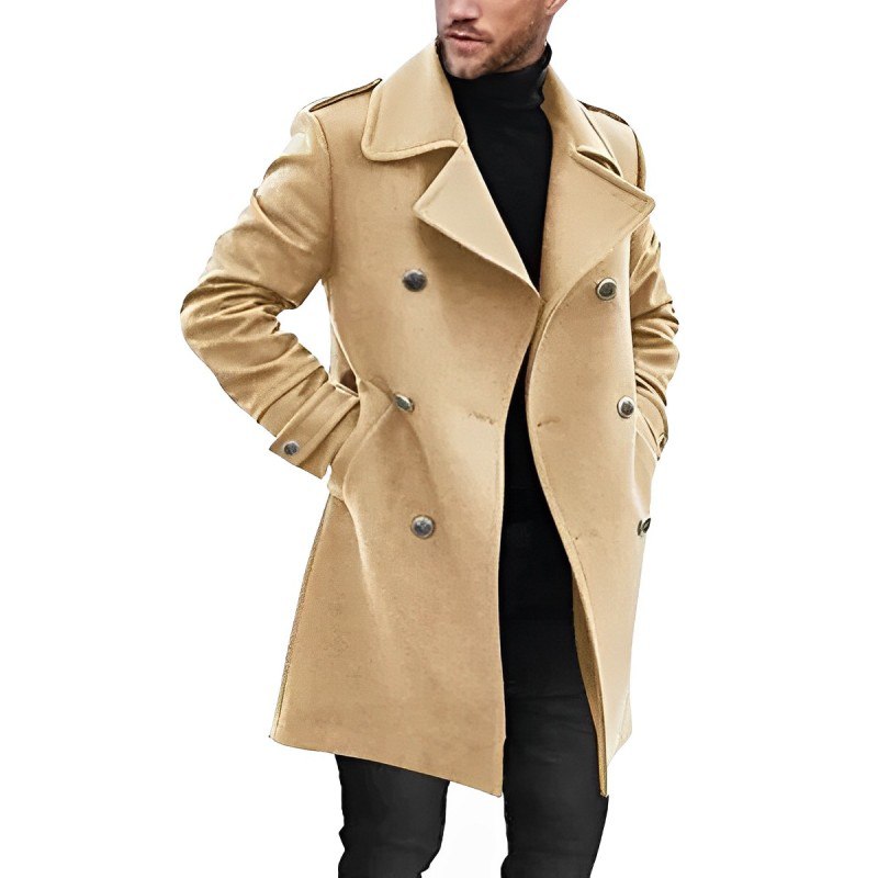 Blazer largo hombre con doble botonadura elegante