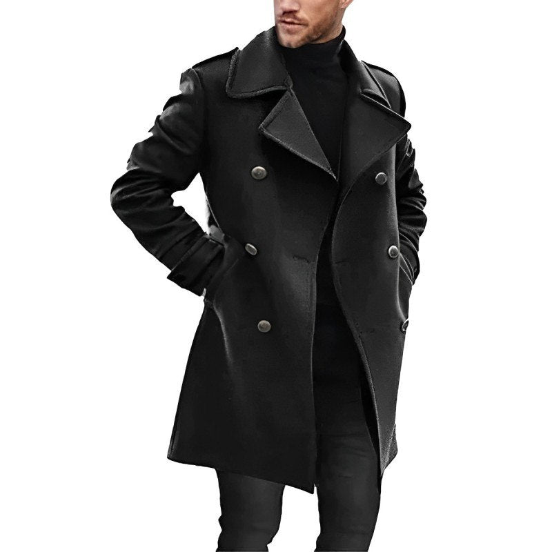 Blazer largo hombre con doble botonadura elegante