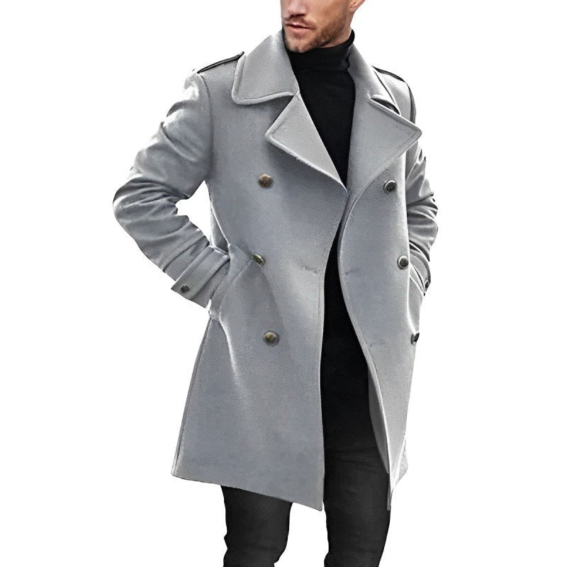 Blazer largo hombre con doble botonadura elegante