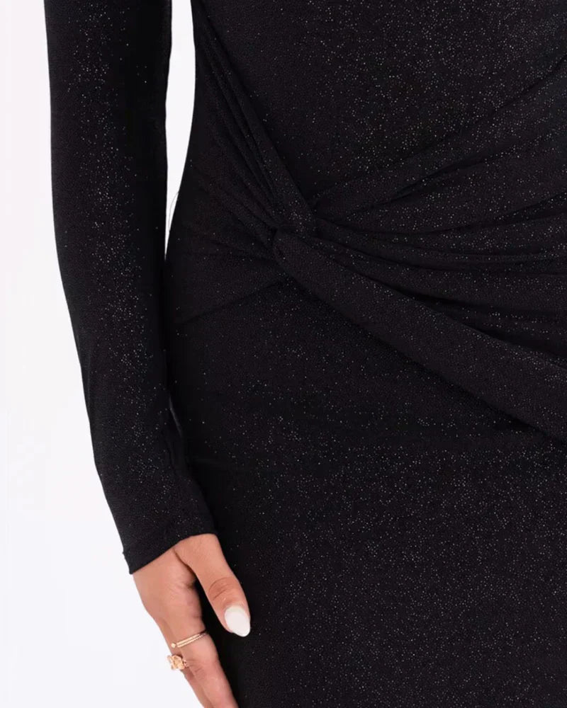 Vestido maxi mujer de tela brillante ajustado