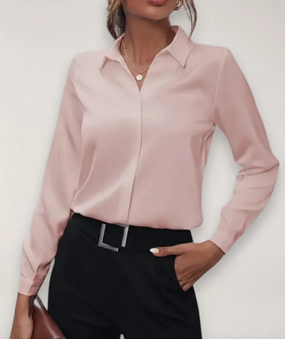 Blusa Mujer de Algodón Cuello Camisero Clásica