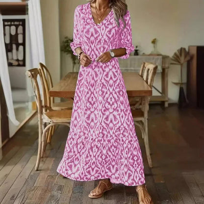 Vestido verano mujer escote en V mangas medias