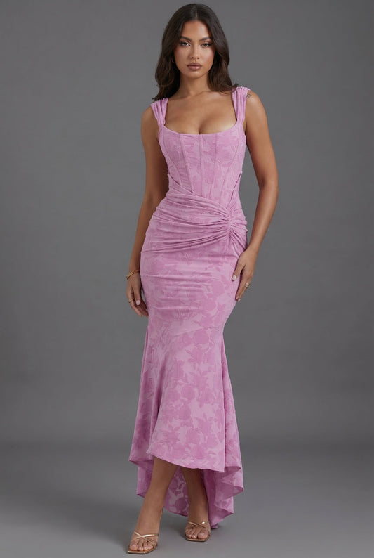 Vestido Largo Mujer Fiesta Corsé Ajustado y Cola de Pez - Mavetta