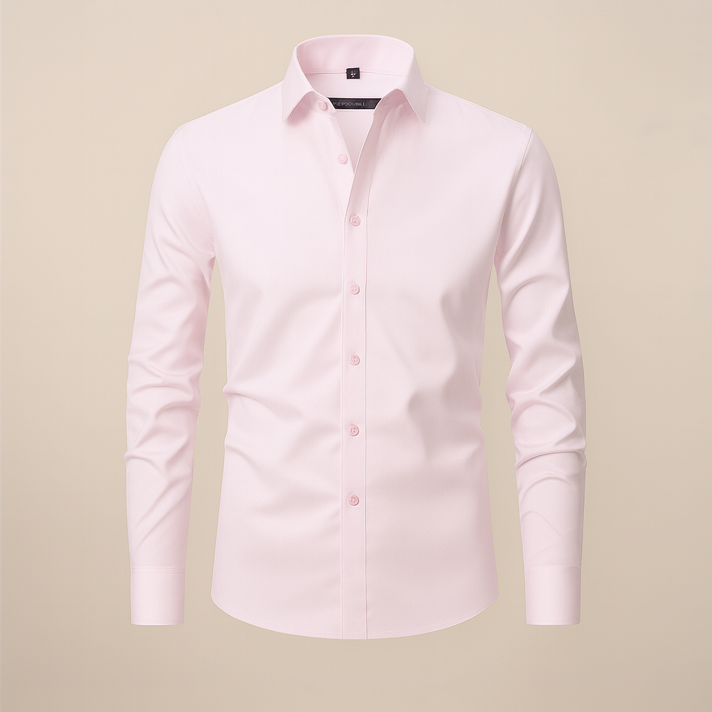 Camisa Hombre Algodón Corte Entallado Manga Larga