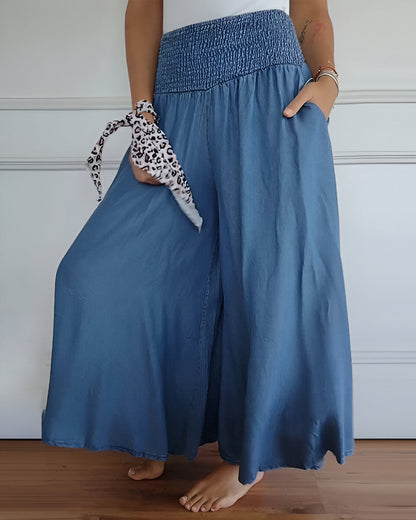 Pantalón Lounge Mujer Pierna Ancha Cintura Alta